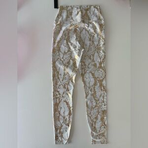 Carbon38 Gold and White Snake Print Leggings
